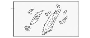 Left center pillar trim, upper belt, Kia Sportage 17-22, gray