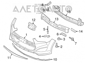 Front Bumper Fastener Right Wing Hyundai Veloster 12-17