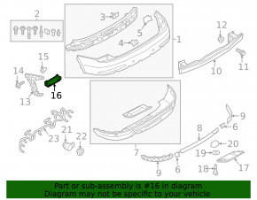 Right rear bumper absorber for Audi Q3 8U 16-18