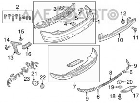 Right rear bumper absorber for Audi Q3 8U 16-18