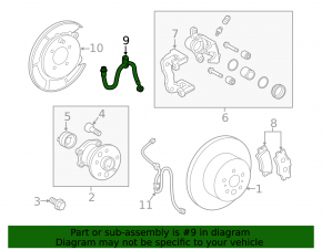 Brake hose rear left Lexus ES350 07-12