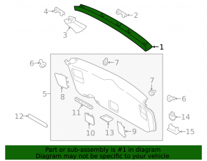 Subaru Outback 15-19 black upper trunk trim, scratched