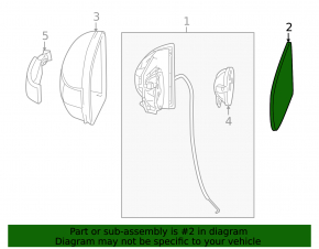 Right side mirror assembly for Mercedes W164 ML