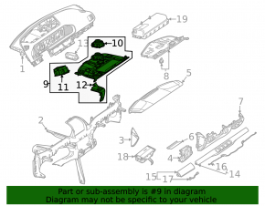 Front panel trim lower driver's footwell Mercedes W167 GLE 350 450 20-23
