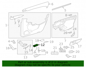 Mercedes A-class V177 19-22 black front left door window lift control trim