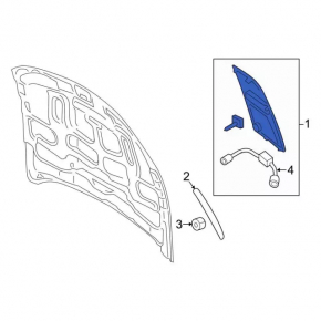 Hood Air Intake Left Ford Mustang mk6 15-17