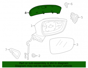 Right side mirror cover for Mazda 6 14-16