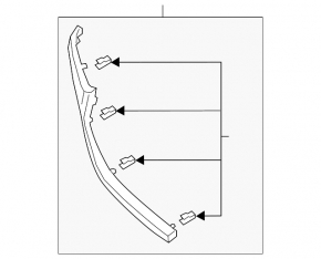 Radiator grille molding right Mazda 6 18-21 chrome