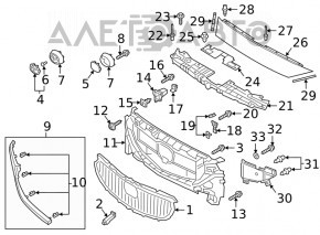Radiator grille molding right Mazda 6 18-21 chrome