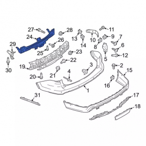 Rear bumper reinforcement for towbar Ford Explorer 13-19