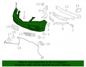 Acura RDX 13-18 Front Bumper Without Parking Sensor