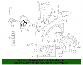 Lower rear left fender bracket for Audi E-Tron 19-23