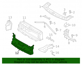 Radiator deflector bottom BMW F30 12-16 N20 broken