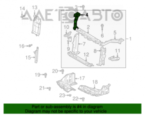 Upper right side TV bar for Toyota Yaris 2006