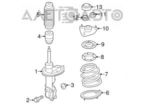 Front left spring Hyundai Elantra UD 11-16