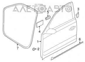 Door assembly front left VW Passat b7 12-15 USA