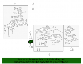 Front right side member nose bracket for Toyota Prius 2009-2010