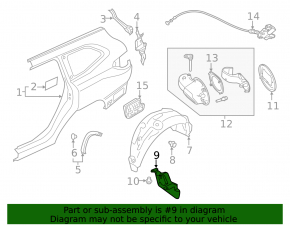 Subaru Ascent 19-26 rear right mudguard liner