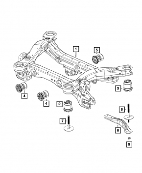 Rear subframe burr left Chrysler 200 15-17