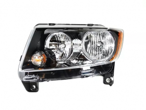 Headlight front left bare Jeep Compass 14-16 rest, dark, crack on glass