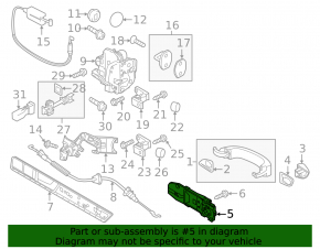 Front right door handle mechanism VW Touareg 11-17 under keyless