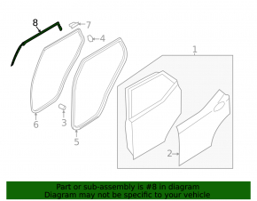Door seal rear right Hyundai Santa FE Sport 13-18 upper