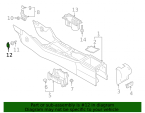 Left center console mounting cap for Audi Q3 83A 19-25 black