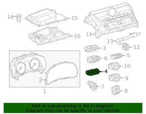 Lexus NX300 NX300h 15-21 FWD Front Panel Button Block, with Steering Wheel Heating Button