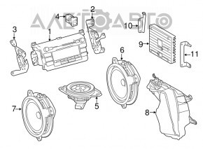 Speaker rear left Toyota Prius 30 10-15 type 3, mounting defect