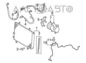 Air conditioning hose, compressor, heater, first Toyota Camry v40 3.5