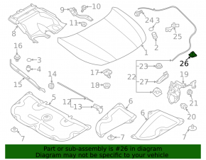 Bracket latch stick support hood Subaru Outback 20-23