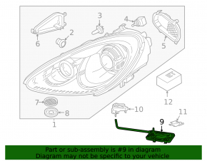 Headlight bracket left Porsche Cayenne 958 11-14