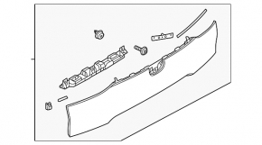 Mazda CX-30 20-25 lower trunk door trim, black, without backlight strip, broken mount