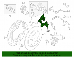 Red rear left caliper bracket for Ford Edge 19-24