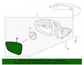 Right mirror element for Ford Escape MK4 20-26