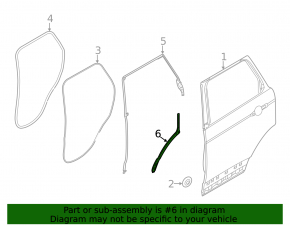 Rear left door fender arch seal for Land Rover Range Rover 13-21