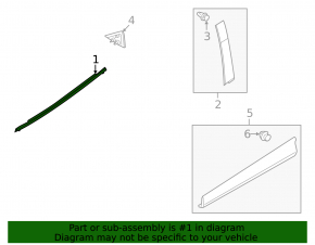 Mazda CX-50 23-25 black door-glass molding, central, front left