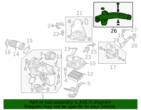 Air duct for Honda Accord 13-17 hybrid filter