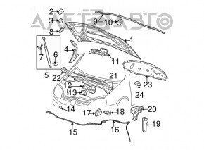 Porsche Panamera 10-16 hood lock