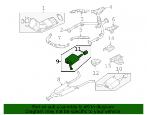 Muffler rear barrel right Infiniti G37 4d 2008-2013 2WD