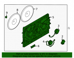 Nissan Rogue 2021-21 2.5" radiator shroud diffuser assembly without a computer
