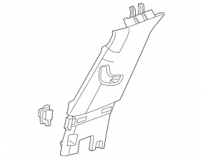 Cadillac ATS 13 center pillar trim, upper belt, left, gray
