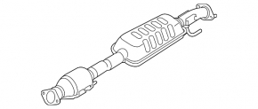 Exhaust line middle part Hyundai Sonata 15-17 1.6T with catalytic converter