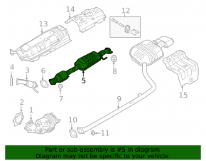 Exhaust line middle part Hyundai Sonata 15-17 1.6T with catalytic converter