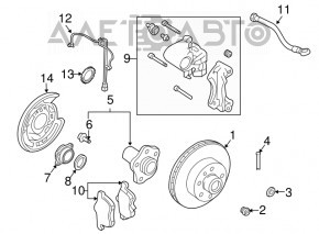 Rear left caliper Nissan Murano z50 03-08