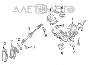 Steering cardan shaft Lexus RX350 RX450h 16-22