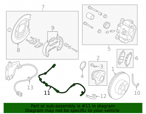 ABS sensor rear left Nissan Altima 19-24 fwd