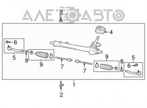 Steering rack Nissan Leaf 18- under R17
