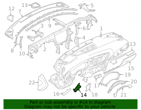 Left front panel trim for Audi A6 C7 12-18 black