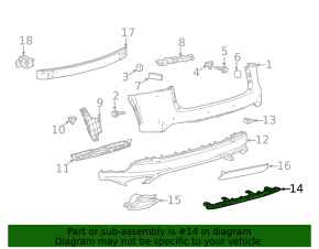 Rear bumper lip trim for Lexus NX300 18-21 F-sport